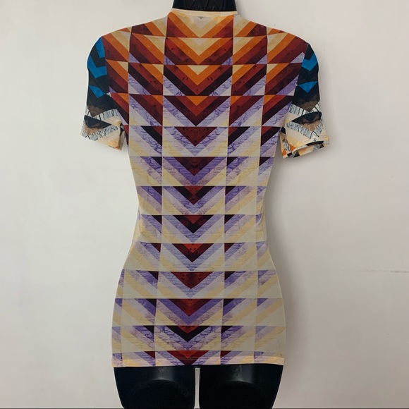 Paco Rabanne Patchwork Short Sleeve Top Size 38 - Picture 6 of 6